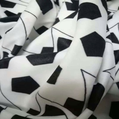 plush fabric for making soft toys tools baby sports ball footy print  fabric 100% Polyester velboa fabric