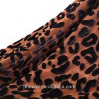 Black knitted 4 way stretch leopard print burnout velvet fabric for dress clothing textile custom elastic fashion underwear